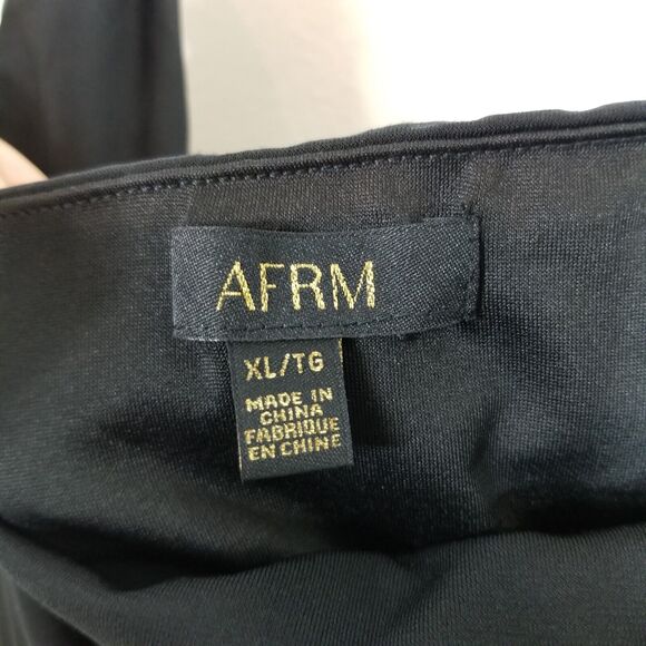 AFRM Women Hazel Ruched Bodycon Midi Dress Size XL Black Party Sleeveless - Picture 6 of 7